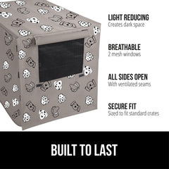 GORILLA GRIP Dog Crate Cover side flaps provide flexible access for multi-door crates