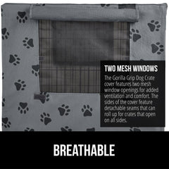 GORILLA GRIP dog crate cover side-flaps demonstrates adaptable privacy