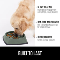 GORILLA GRIP slow feeder bowl with non-slip bottom on floor