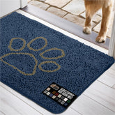 GORILLA GRIP SoakStopper dog door mat navy full view captures muddy paw moisture.