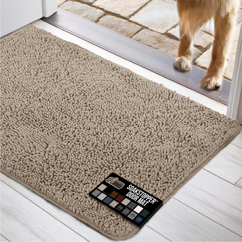Gorilla Grip SoakStopper door mat's absorbent top layer helps keep entry floors dry.