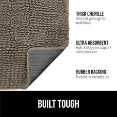 GORILLA GRIP SoakStopper grippy rubber backing prevents slipping on slick floors.
