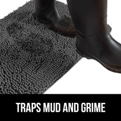 GORILLA GRIP SoakStopper soft chenille pile feels plush underfoot.