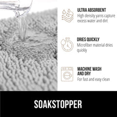 GORILLA GRIP SOAKSTOPPER soft chenille microfiber dries fast and feels plush
