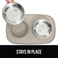 GORILLA GRIP stainless bowl beige 3cup balanced servings for multi-meal days