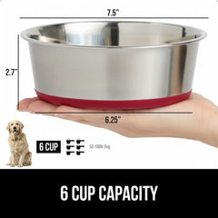 Gorilla Grip stainless steel bowl with rust resistance for long-lasting pet meals