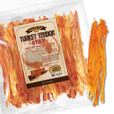 Gootoe turkey tendon dog strip close-up for long-lasting chew time.