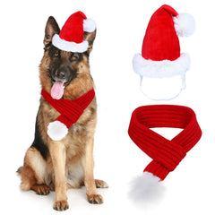 GOYOSWA dog Christmas Santa hat front view for festive photos