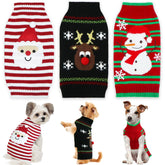 GOYOSWA dog Christmas sweater Santa pattern keeps pets warm during seasonal outings and festive photos.