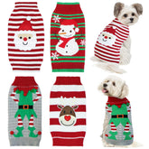 GOYOSWA dog Christmas sweater Santa pattern keeps pets warm during winter walks