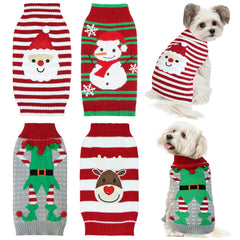 GOYOSWA dog Christmas sweater Santa pattern keeps pets warm during winter walks