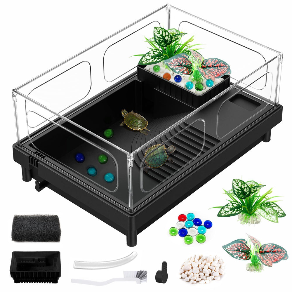 GOZILLA small turtle tank kit front view highlights compact habitat for small reptiles.