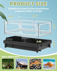 GOZILLA turtle tank kit with lid and lamp demonstrates integrated lighting for daytime activity.
