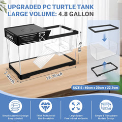 GOZILLA turtle tank kit full setup shows an all-in-one habitat ready to assemble.