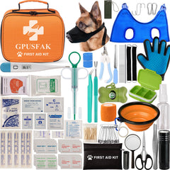GPUSFAK Dog First Aid Kit case open showing quick-care essentials