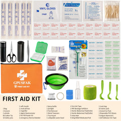 GPUSFAK Pet First Aid Kit water-resistant bag ready for outdoor use.