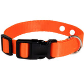 Gracie To The Rescue eCollar orange strap on a dog's neck for universal fit.