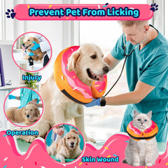 Grand Line donut collar with adjustable strap demonstrates secure fit for comfort.
