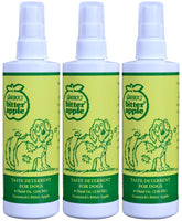 Grannick's Bitter Apple Spray in a 3-pack bottle for dogs showing the product