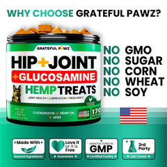 Grateful Pawz green-lipped mussels formula provides natural anti-inflammatory support