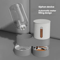 Gravity cat-dog-feeder-water-dispenser-transparent-containers for quick level checks.