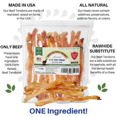 Green Butterfly Brands Beef Tendons grass-fed origin close-up highlighting natural texture and high-protein chew.