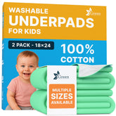 GREEN LIFESTYLE 18x24 underpad top view with breathable cotton cover for bed protection