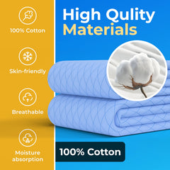 Green Lifestyle underpads close-up shows thick absorbent surface for overnight protection.