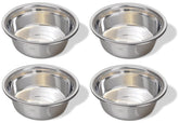 Greendale 4-pack stainless steel dog bowls, top view, durable feeding set.