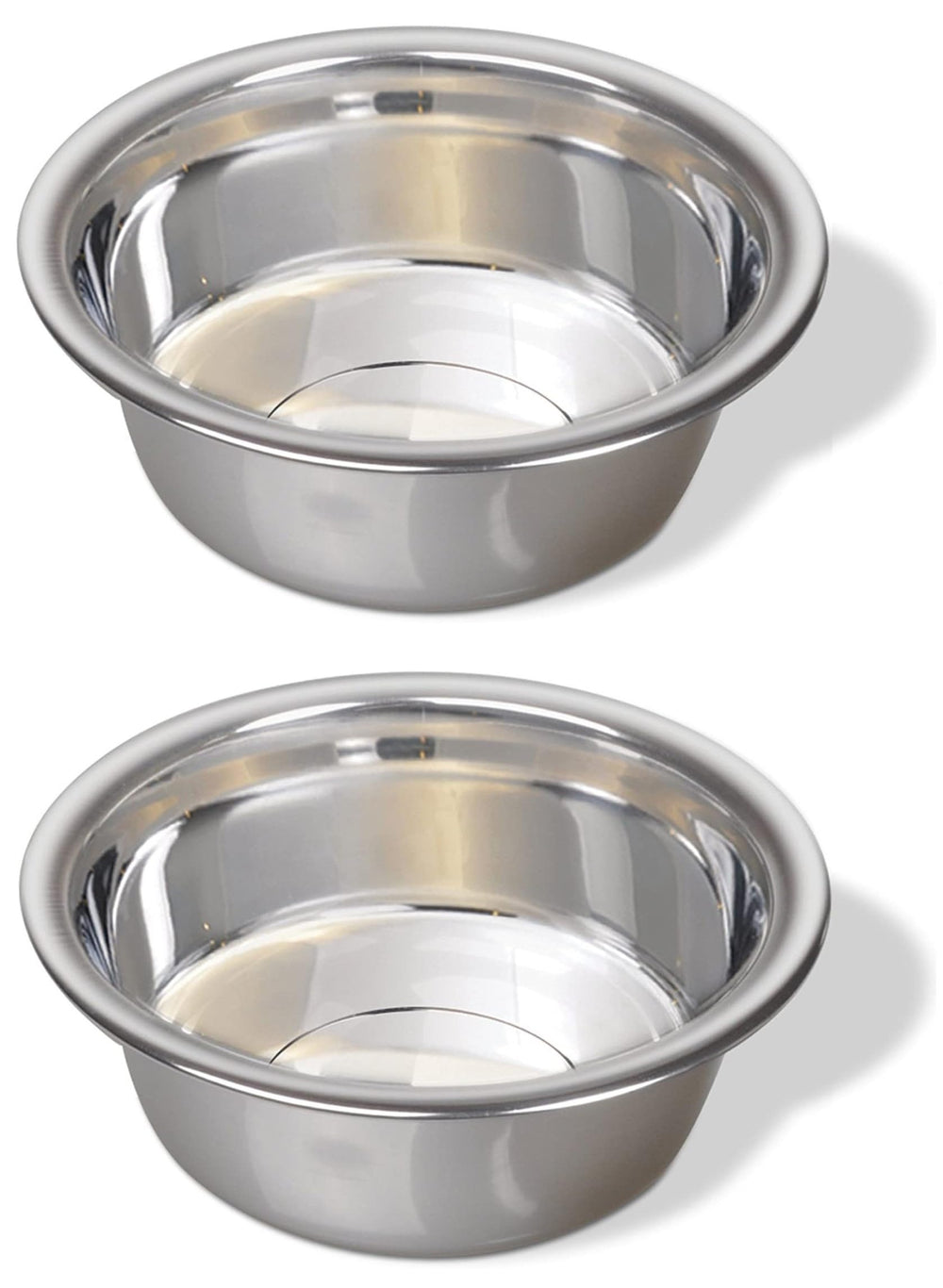 Greendale stainless steel dog bowls with 6.75 cup capacity for meals and water.