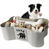 GreenPetopia dog toy basket bone design keeps toys neatly organized and accessible.