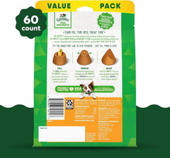 Greenies Pill Pockets chicken flavor outer bag highlighting convenient, mess-free medicine administration.