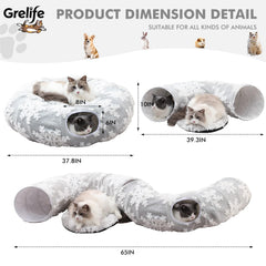 Grelife Cat Tunnel Bed reinforced seams demonstrate durability for energetic kittens.