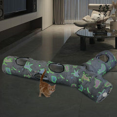 GRETMIX cat tunnel features three exits and four peepholes for varied routes.