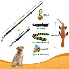 GRETMIX Flirt Pole rod extended for adjustable play space.