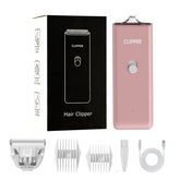 Grimgrow clipper packaging shows easy at-home grooming setup.