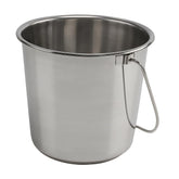 GRIP stainless steel bucket front view highlights sturdy build for everyday cleaning and pet care.