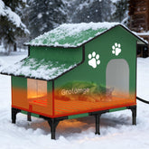Grolomge large outdoor heated cat house interior offers cozy warmth for multiple cats.