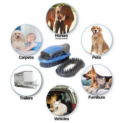 Groom Hero Curry Comb insert delivers coat-penetrating cleaning and skin-friendly massaging action.