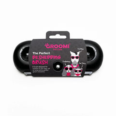 Groomi Tool for Animal deshedding brush; promotes calm grooming and easier shedding cleanup