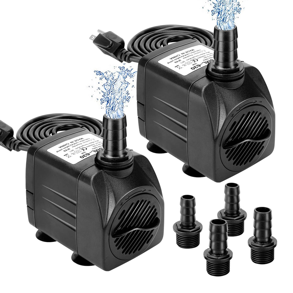 Growneer 550GPH submersible pump front view for powerful fountain flow.