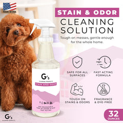G's Cleaning Stain Remover spray in action for easy spot treatment on fabrics.