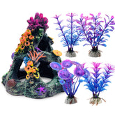 GSD Coral Mountain colorido: decoración duradera para acuario que realza el paisaje marino.