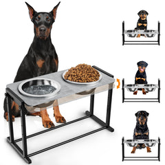 GUIBUKEYAN elevated stand with four-height settings for comfortable feeding