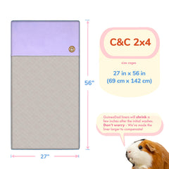 GuineaDad bamboo core liner absorbs moisture for a drier surface and easier cleanup.