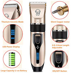 Gumodo wireless dog clippers in use for noise-free home grooming sessions.