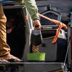 GUNNER dog bowl shows 7-cup capacity for generous meals