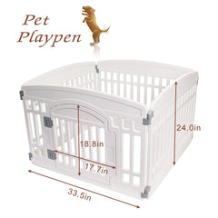 Gupamiga dog door panel playpen with easy entry for quick checks.
