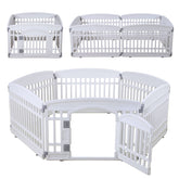 Gupamiga pet playpen 6-panel white assembled provides a safe play space for small dogs.