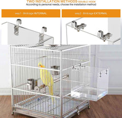GURECOD Bird Bath Cube inside cage installation demonstrates versatile mounting.